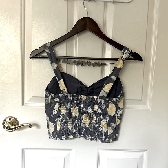 Abercrombie & Fitch Blue & Yellow Lemon Wide Strap Cinched Cami Top Size Medium - Picture 5 of 11
